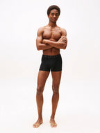 Kit Cueca Tommy Hilfiger Pack 3 Cuecas Boxer Com Elástico De Microfibra Com Logotipo