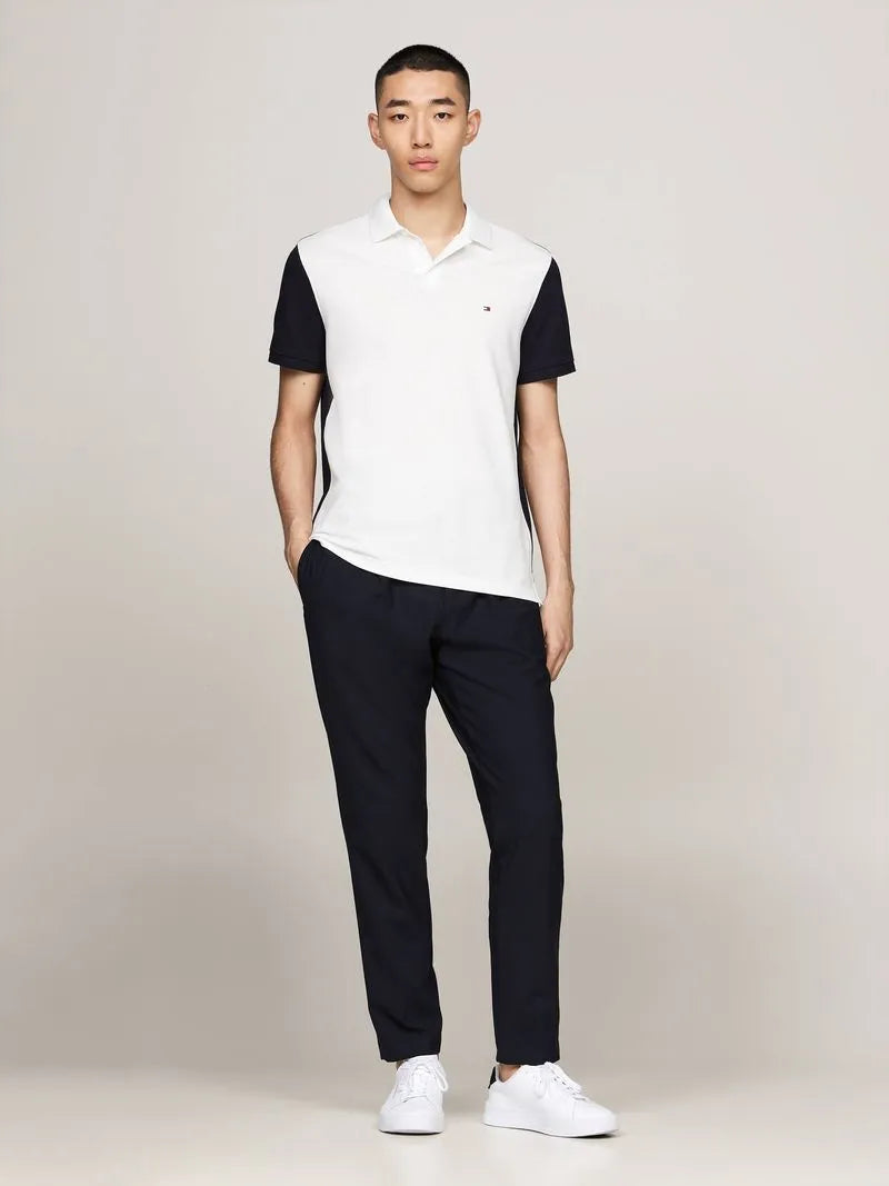 Polo Color Block Bandeira Costas Regular Fit Tommy Hilfiger