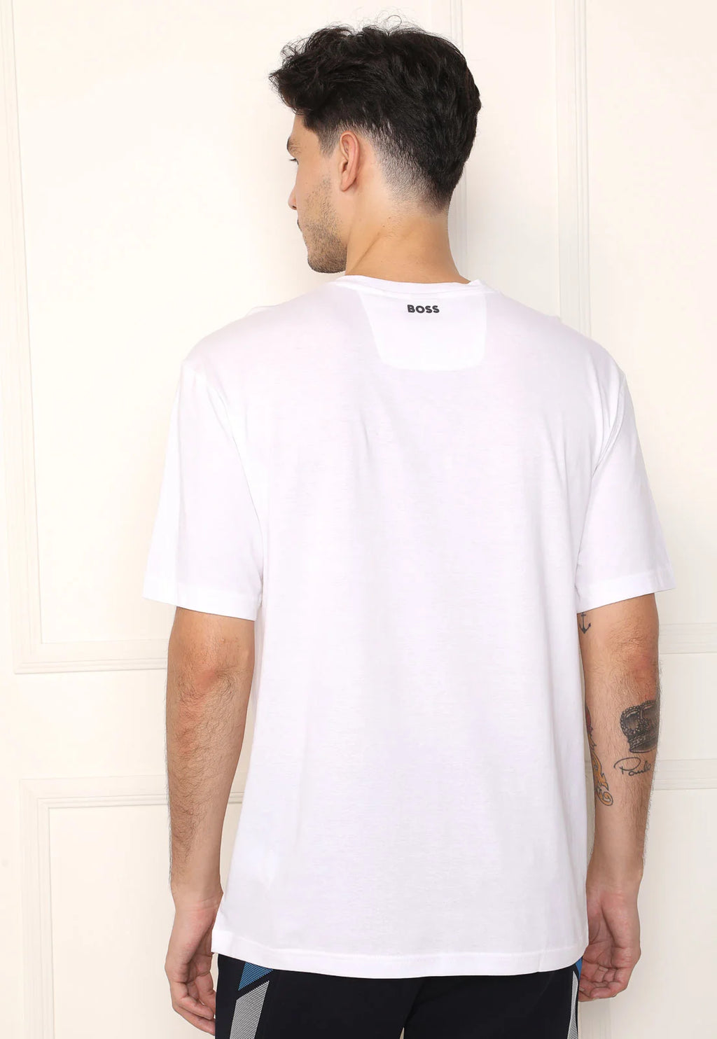 Camiseta Boss Logo Branca Cotton