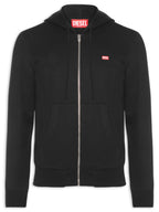 DIESEL Jaqueta Masculina Básico Moletom Com Capuz E Logo Patch Preto Diesel