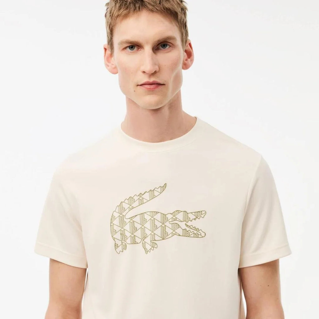 Camiseta Lacoste Croc Jacaré Bege