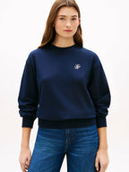 Moletom Fermino Tommy Hilfiger De Gola Redonda Com Bordado Do Logotipo