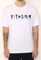 Camiseta Boss Logo Branca Cotton